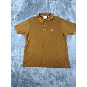 Lacoste Classic Fit Polo Shirt Brown Size XL US  Cotton Excellent Condition